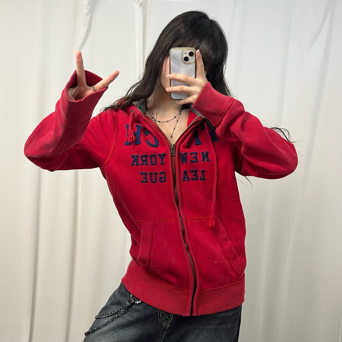 Abercrombie red hood zip-up 상품이미지4