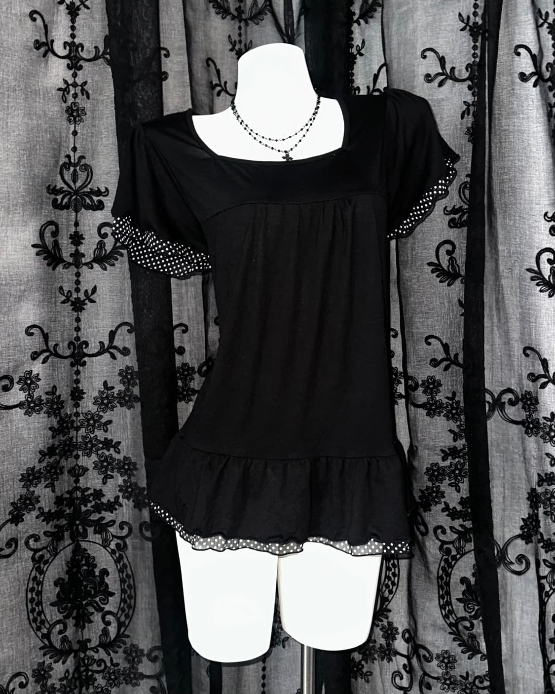 black dot bustier top 상품이미지1