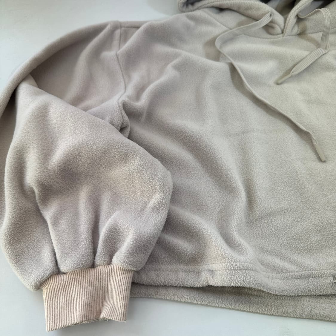 우먼FREE 젝시믹스 베이지 크롭 후리스 후드티 상품이미지2