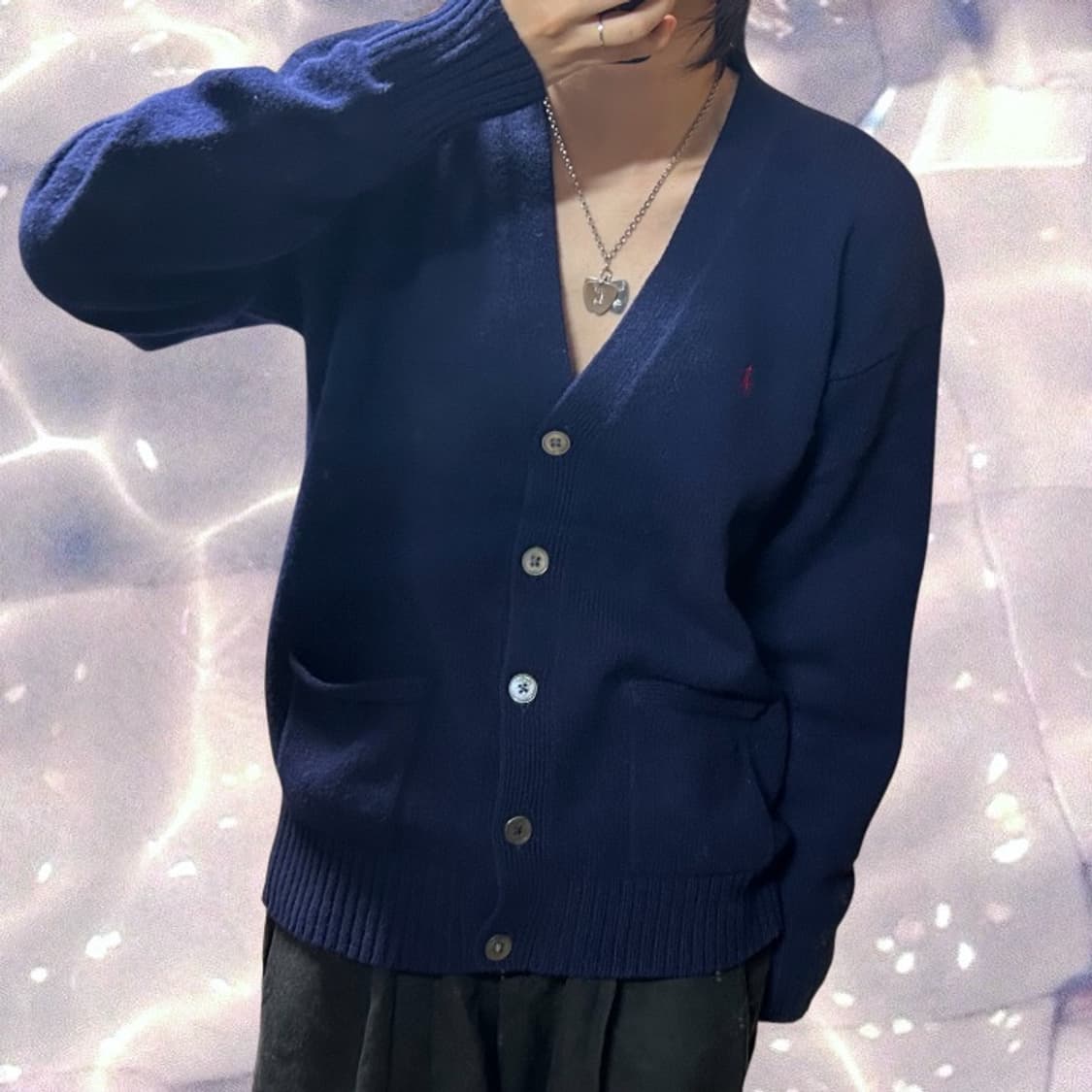 폴로 랄프로렌 오버핏 포켓 울 니트 가디건 네이비 95 M  상품이미지3