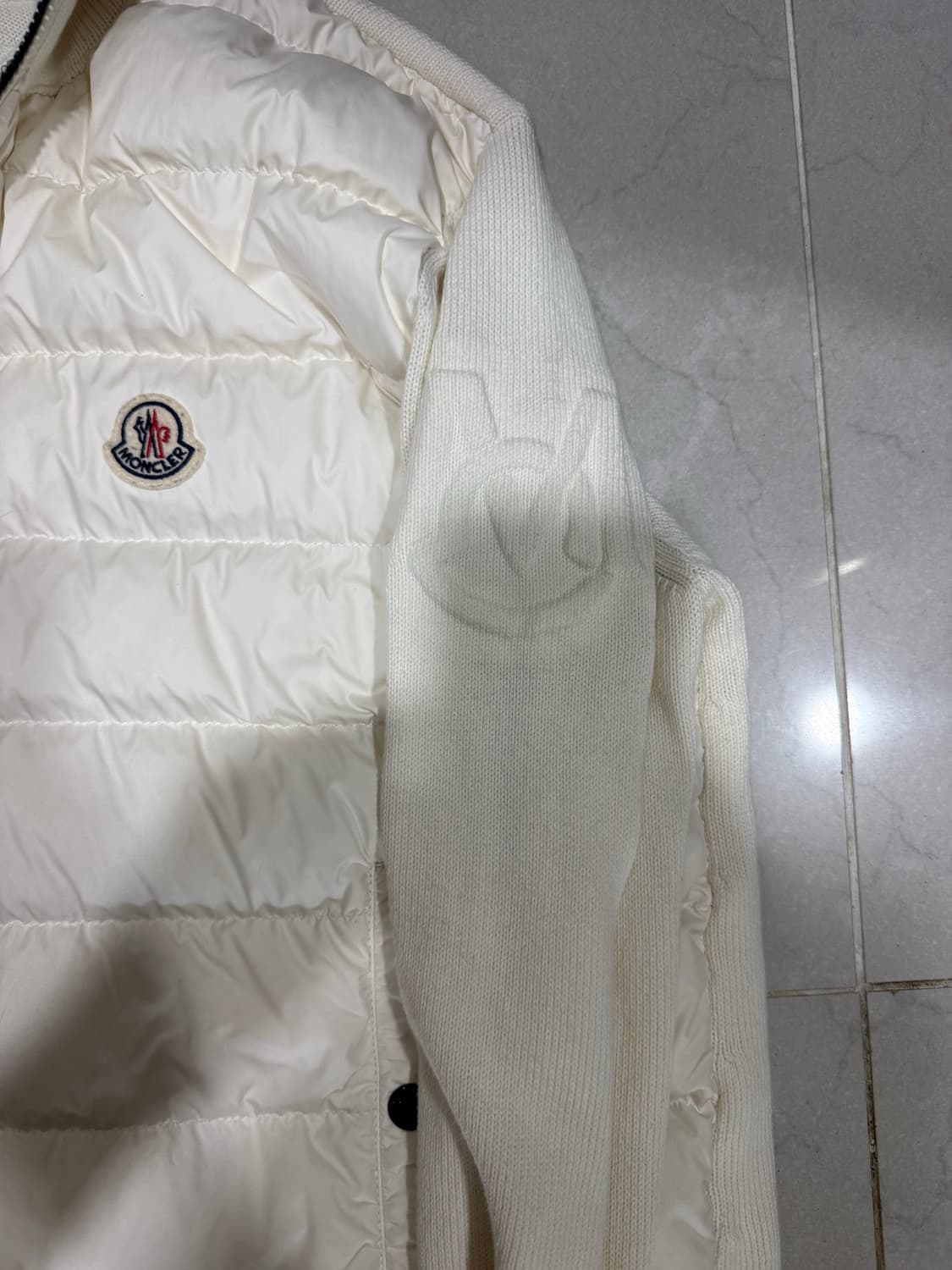 [당일출고,XL] 24FW 몽클레어 화이트 니트패딩 상품이미지5