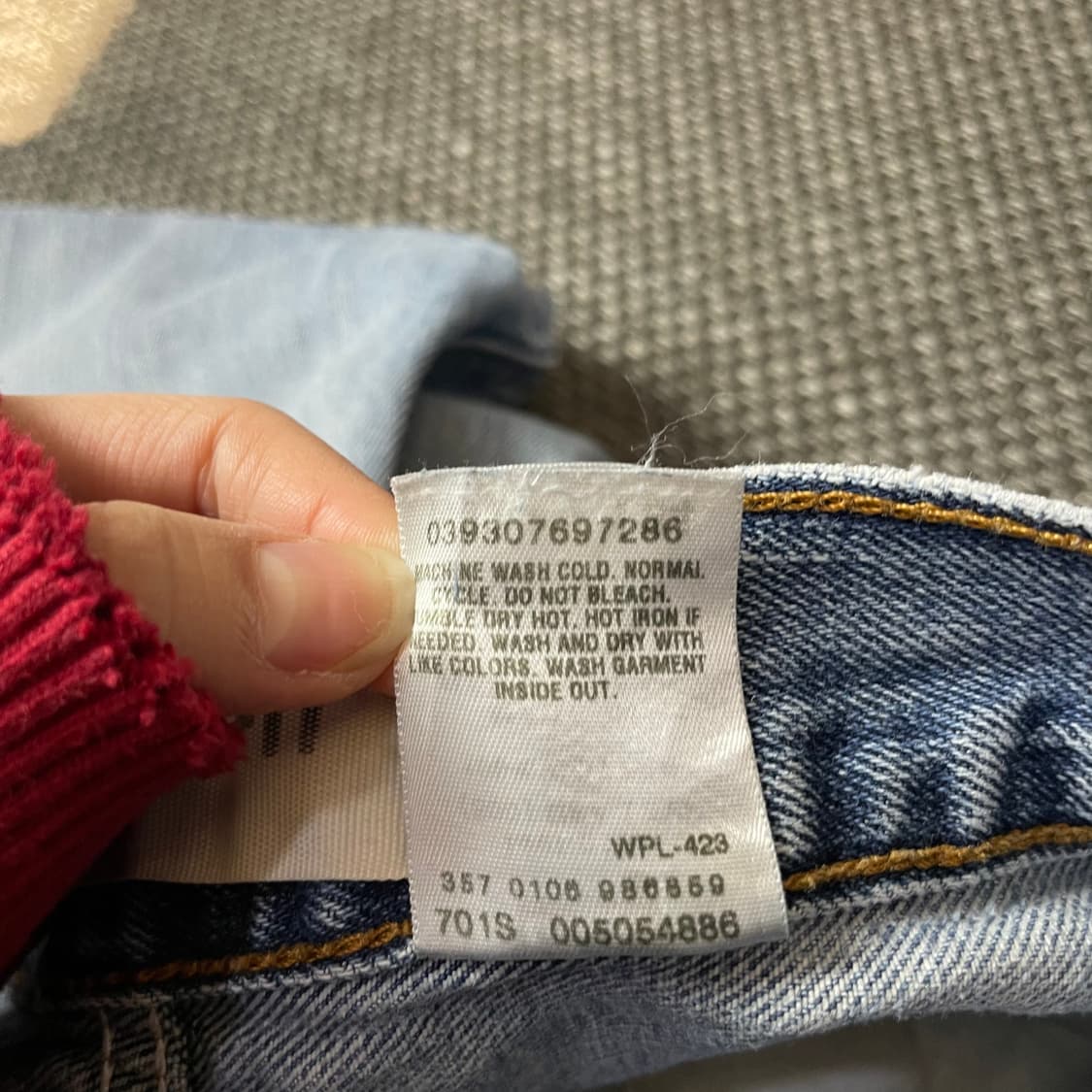 (31) 리바이스 505 31X34 데미지 연청 데님 팬츠 레귤러핏 상품이미지5