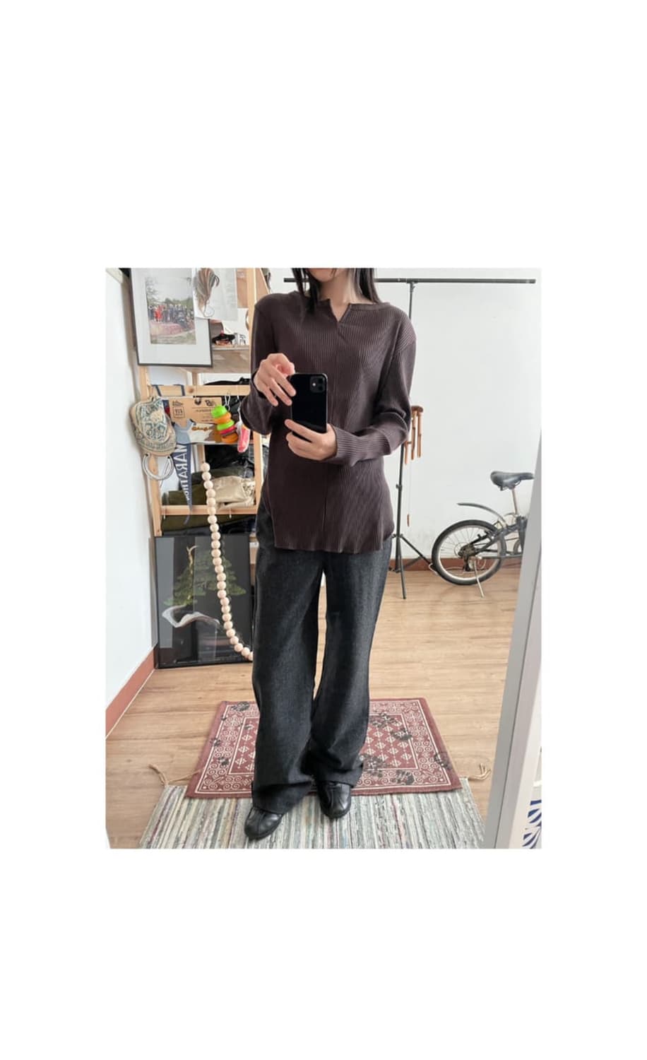 PLST Brown Long Sleeve Top 상품이미지2