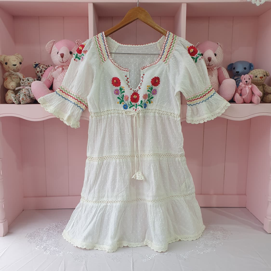 플라워 자수 코튼 원피스 상품이미지2