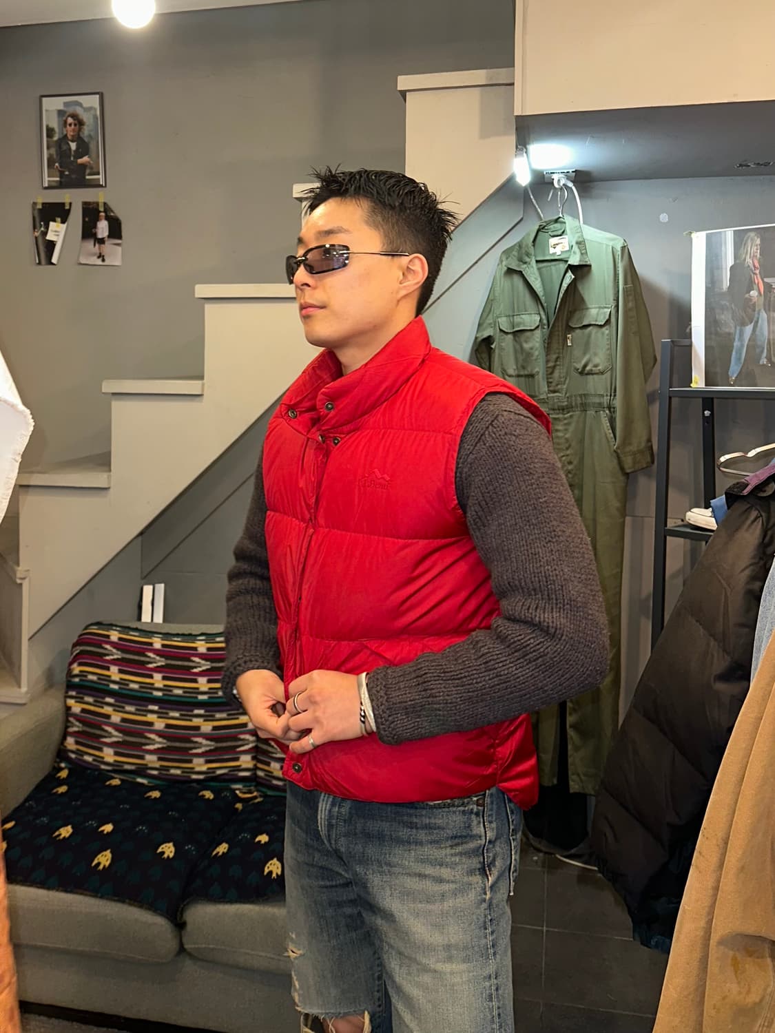 00’s LL Bean Red small logo vest 상품이미지2