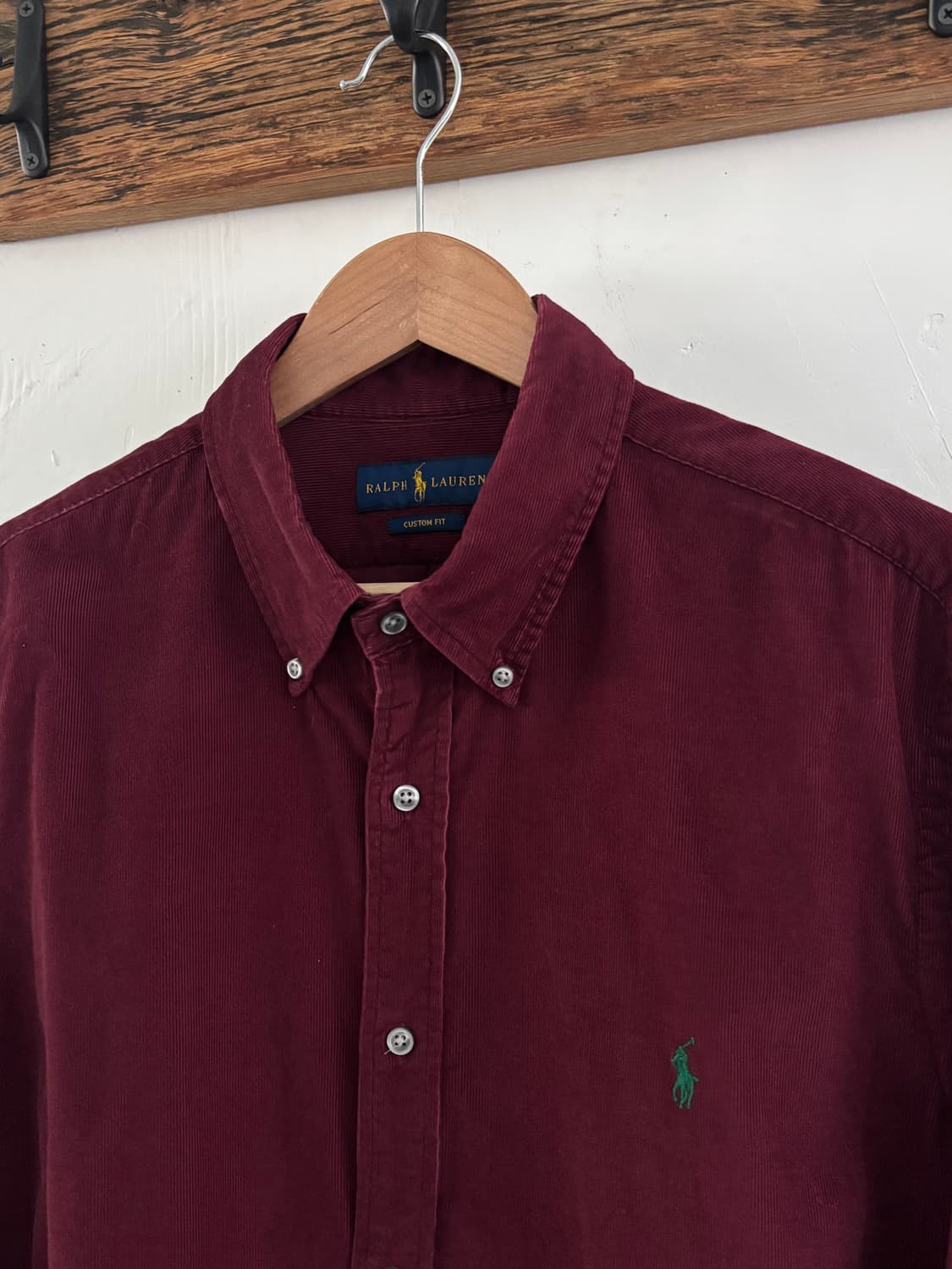 Polo 폴로 랄프로렌 신형 큐알 버건디 코듀로이 셔츠 상품이미지4
