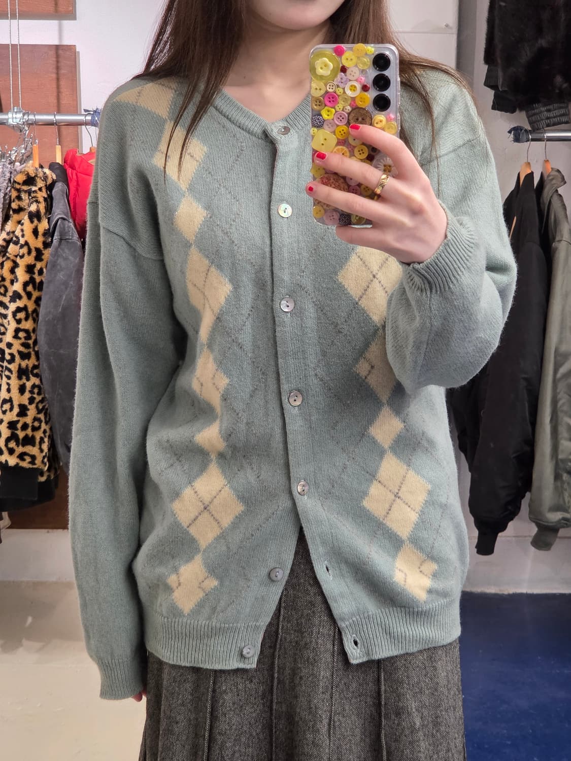 Pringle Scotland wool 아가일 가디건 상품이미지1