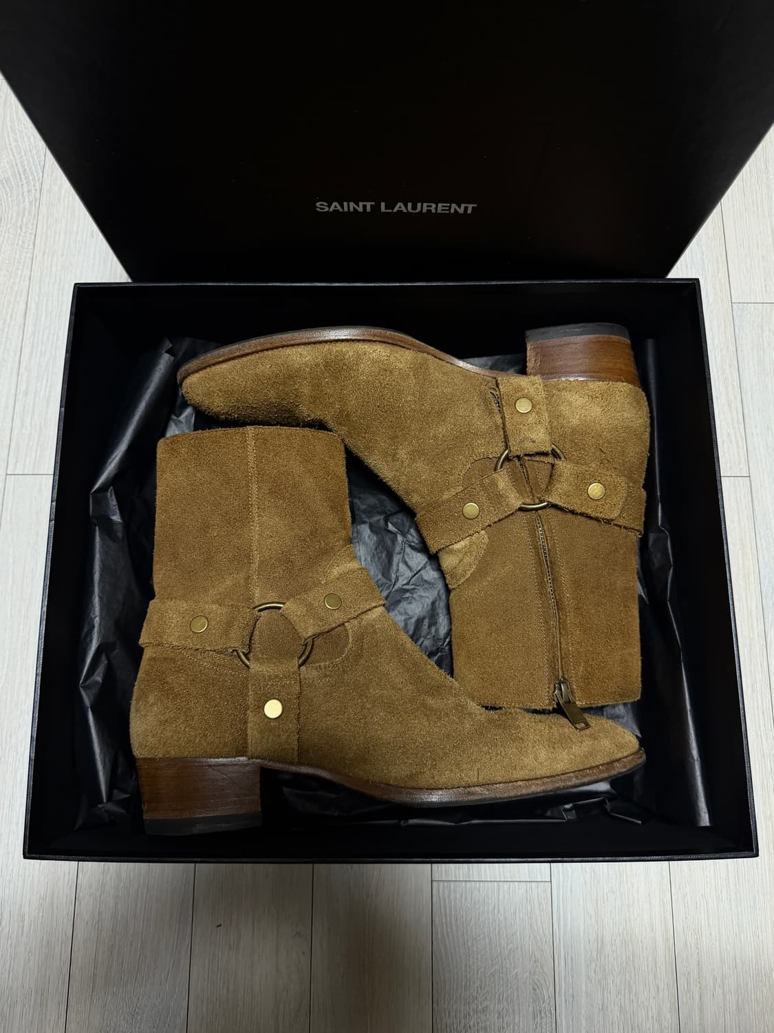 생로랑 스웨이드 모터사이클 하네스 첼시부츠 41.5 상품이미지1