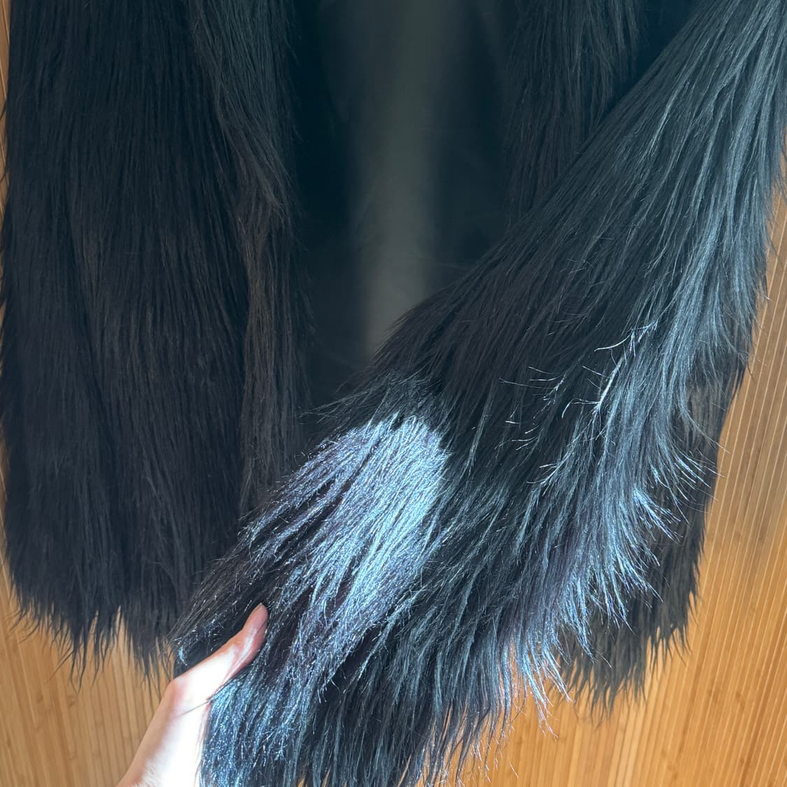 블랙 장모 퍼자켓 상품이미지3