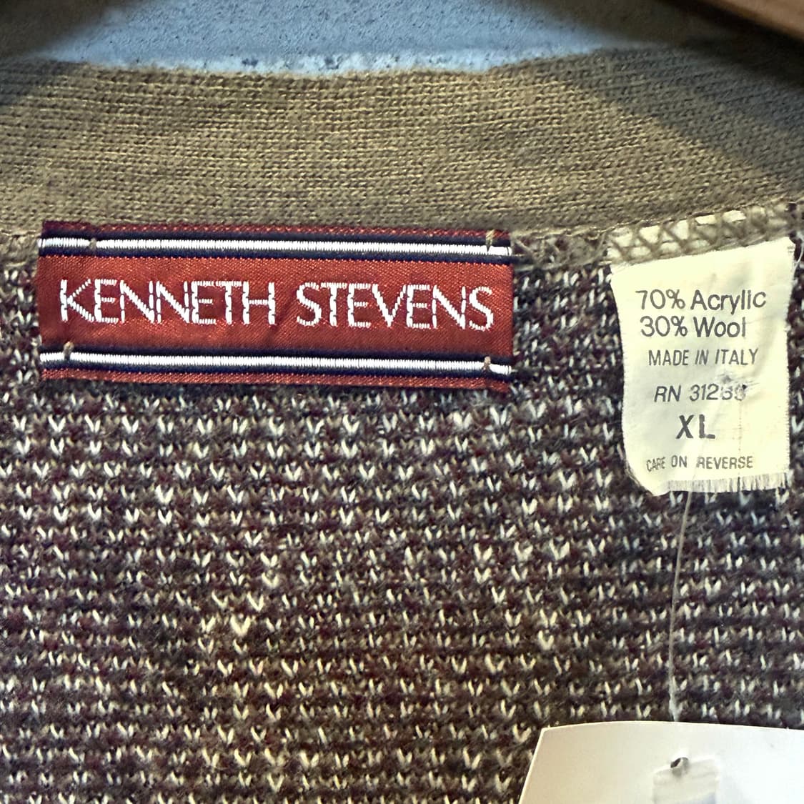 EURO VINTAGE 에스닉 아가일 니트 가디건 자카드 패턴 디테일 상품이미지6