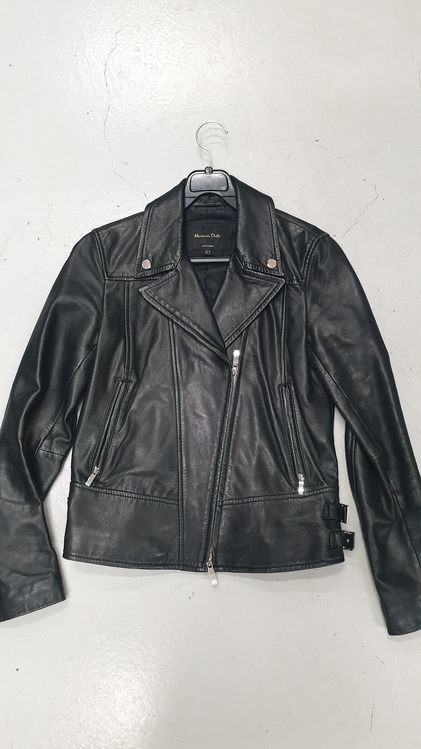 마시모두띠 블랙 가죽 라이더 자켓 상품이미지1