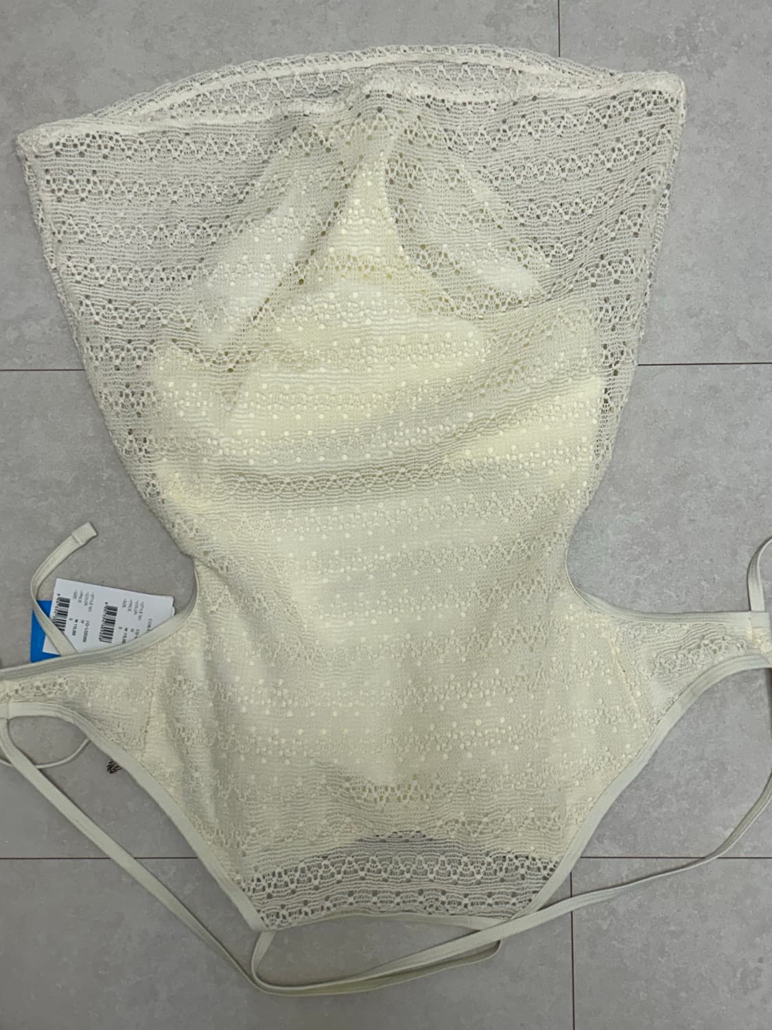 택o)코랄리크 백 스트링 크로셰 모노키니 아이보리 상품이미지5