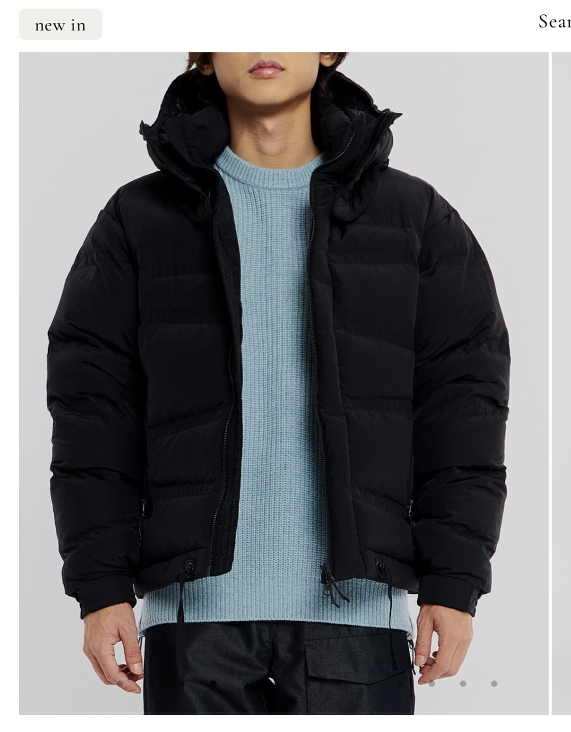 언어펙티드 오블리크 퀼티드 다운 패딩 M 상품이미지1