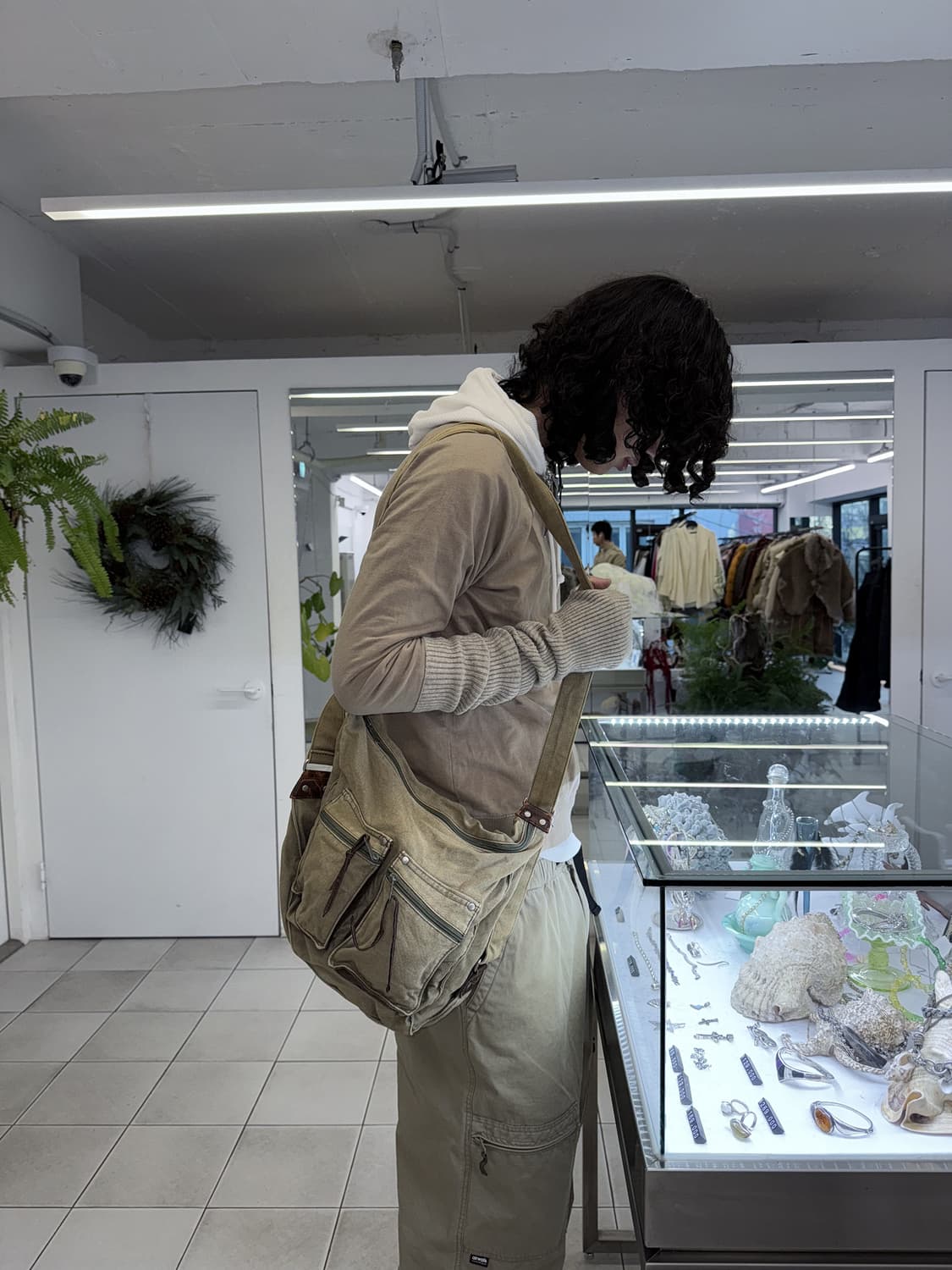 waffle knit layered sweat shirt 상품이미지2