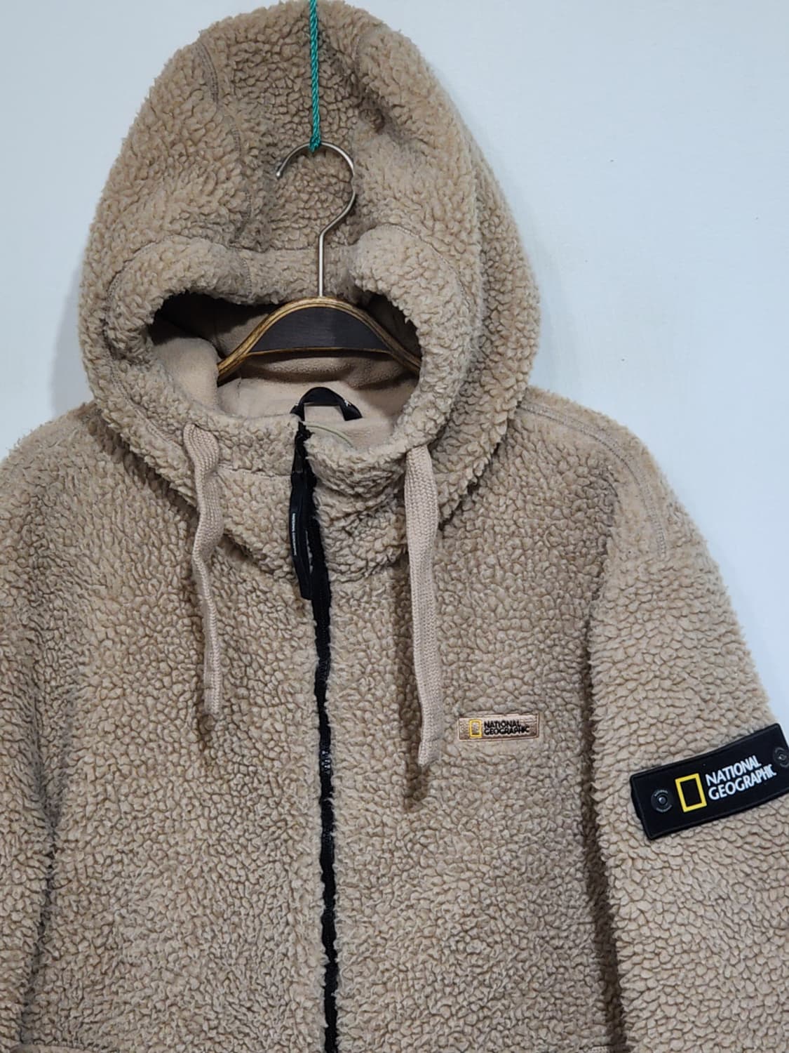 (M) 내셔널지오그래픽 플리스 점퍼 진베이지 뽀글이 후리스 와펜자켓  상품이미지2