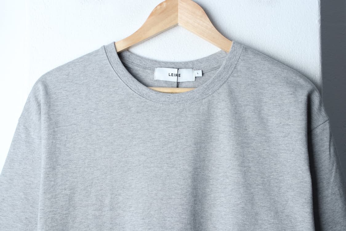 W(L-XL) 르아르 반팔 티셔츠 새상품 오버핏 그레이 무지-H31403 상품이미지3