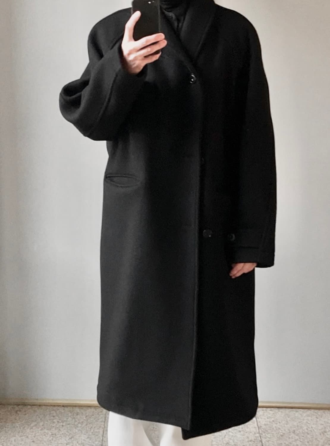 애프터프레이 숄카라 코트 블랙 M (르메르 티베탄 느낌) 상품이미지2