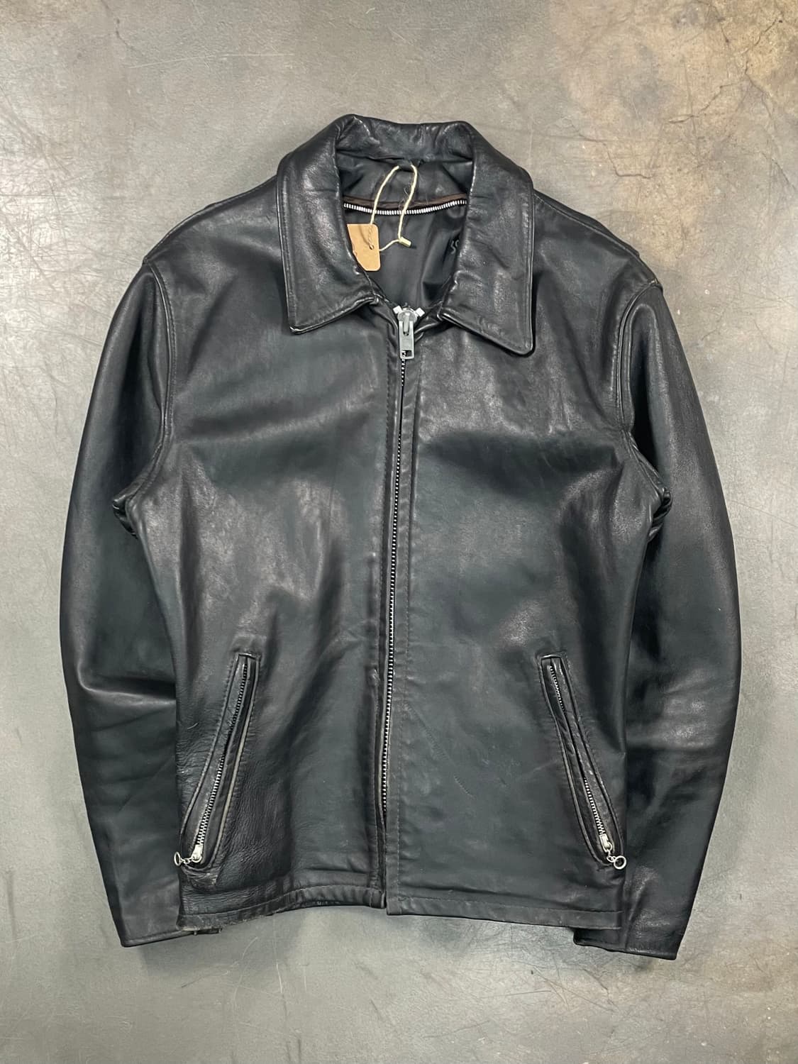 쇼트 카우 레더 라이더 자켓 상품이미지1