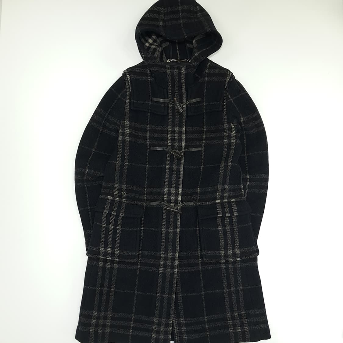 CN799W M 버버리 런던 스페셜티 울 체크 더플 코트 상품이미지1