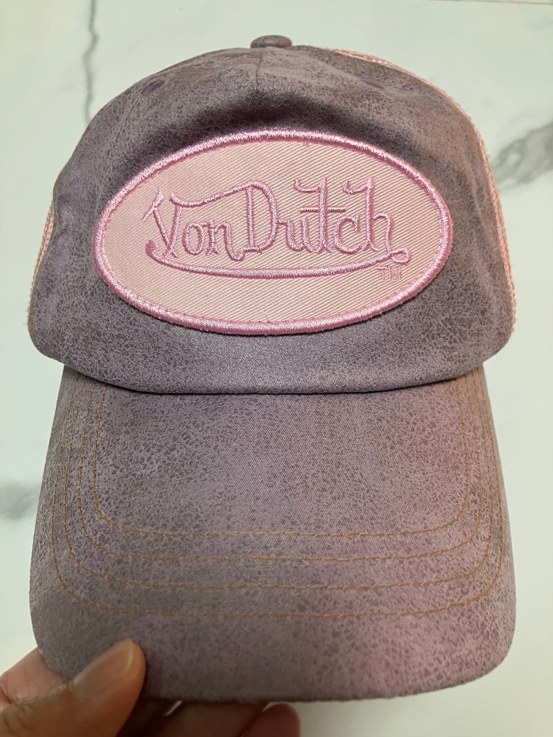 Y2K 대대장 본더치 트러커 매쉬 캡 모자 연핑크 라벤더 상품이미지2