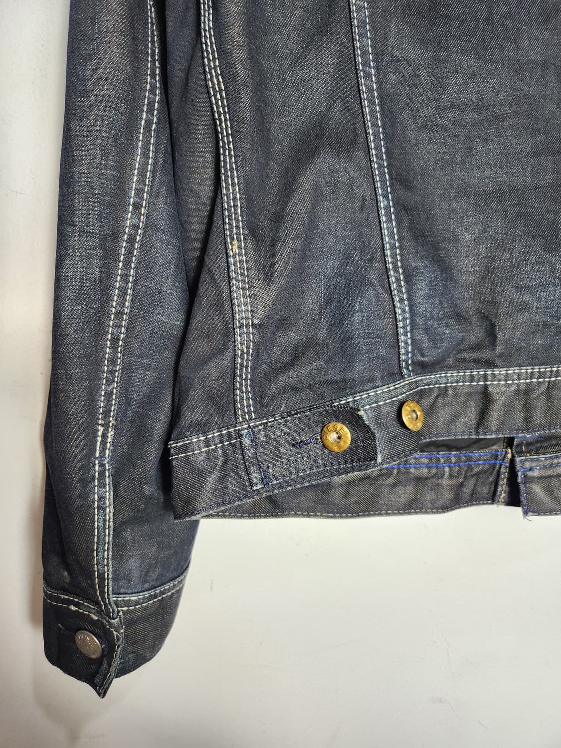 디젤 레더 카라 데님 워크 자켓 상품이미지7