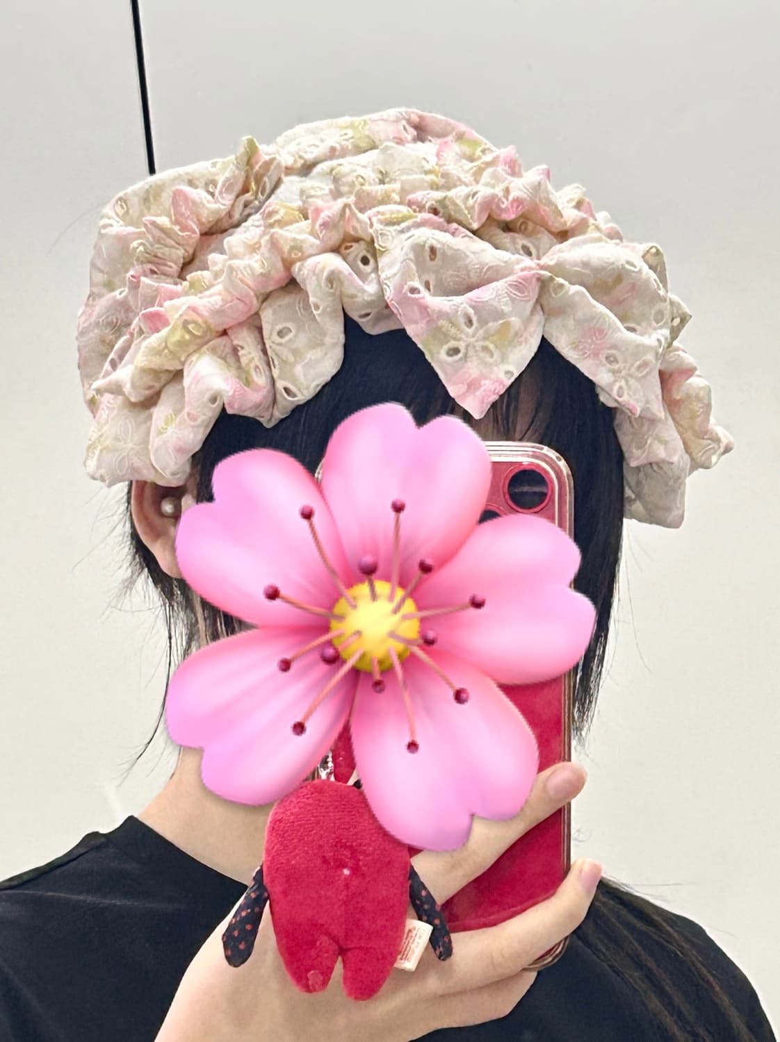 ･:*+. 핸드메이드 로리타 리본 프릴 플로럴 헤도레 헤드레이스 상품이미지3