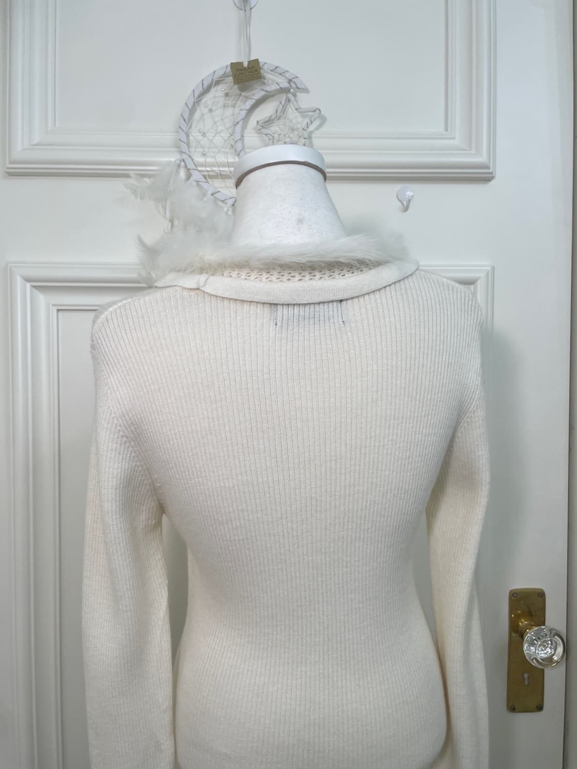 ivory ruffle point fur slim span knit to 상품이미지4