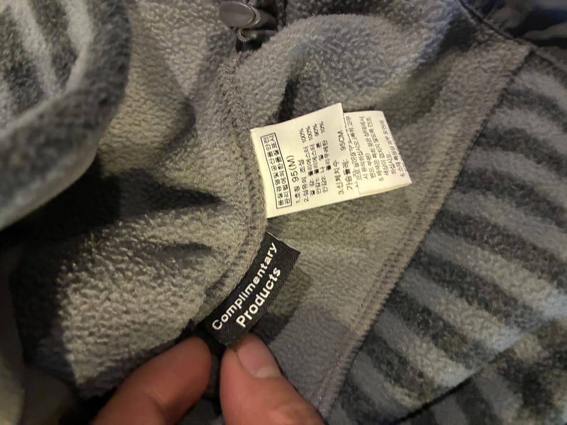 95) 노스페이스 스트라이프 플리스 자켓 그레이 상품이미지4