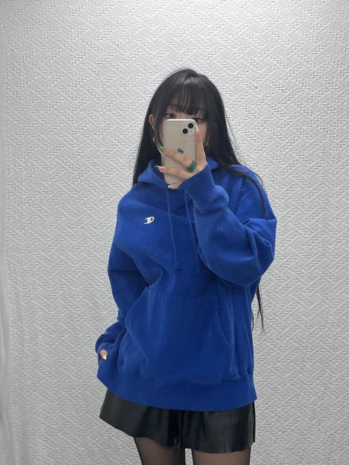 챔피온 리버스위브 올드스쿨 레트로 코발트블루 후드티 L C08968 상품이미지2