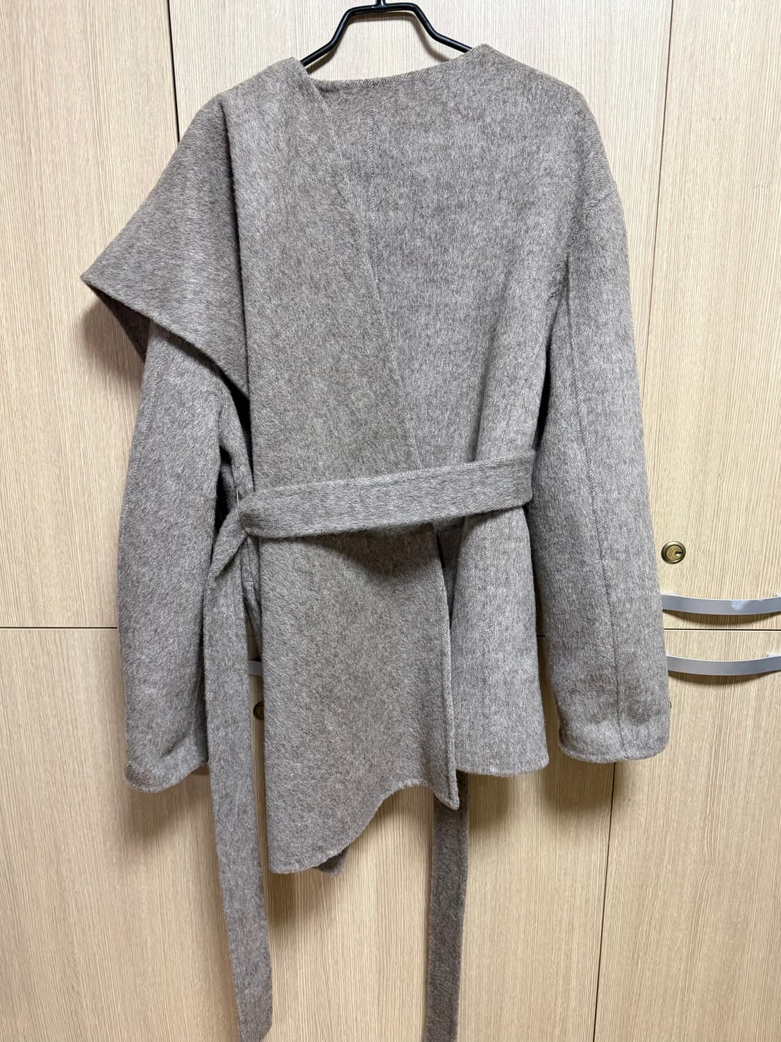 숄 울100 숏코트 베이지F 상품이미지5