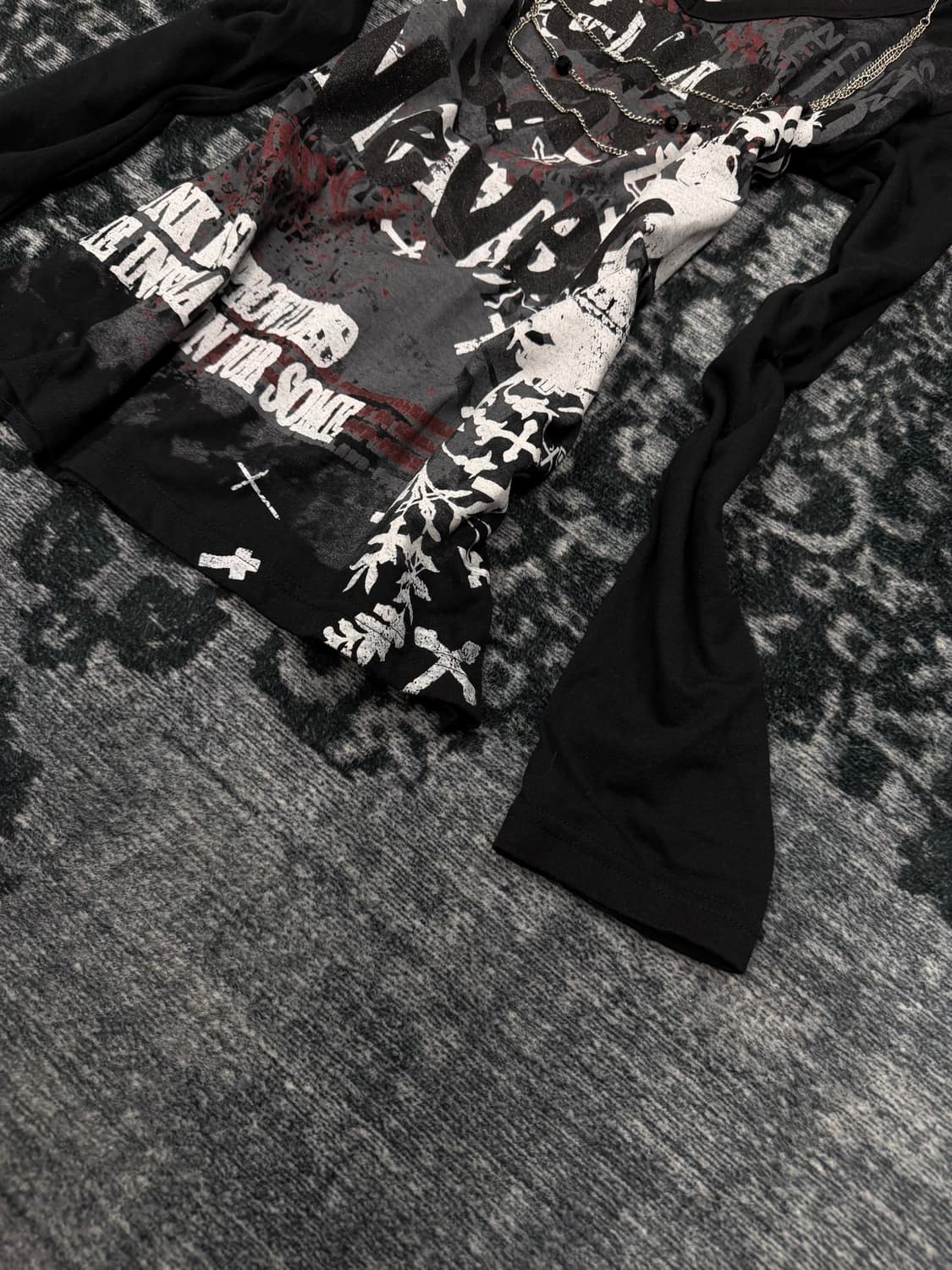 Japanese necklace layered punk cut sew 상품이미지5