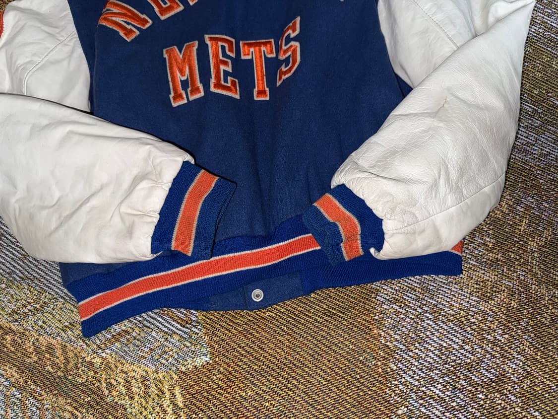 90s 뉴욕메츠 PYRAMID 야구(mlb) 가죽 바시티 자켓 L 상품이미지9