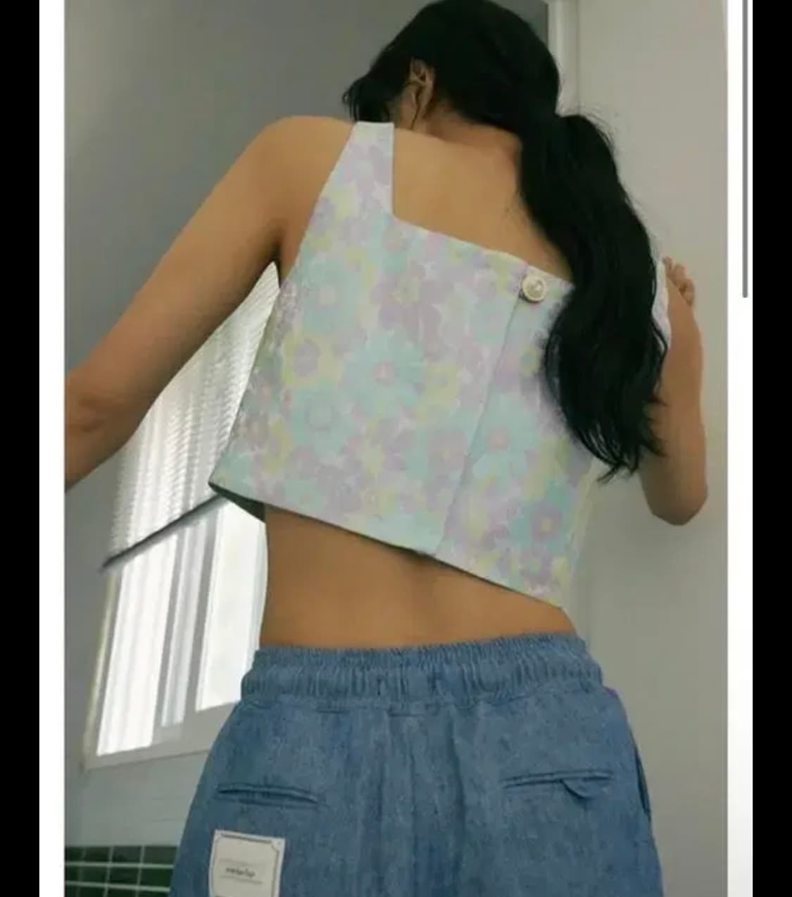 오버듀플레어 플로럴 자카드 탑 상품이미지2