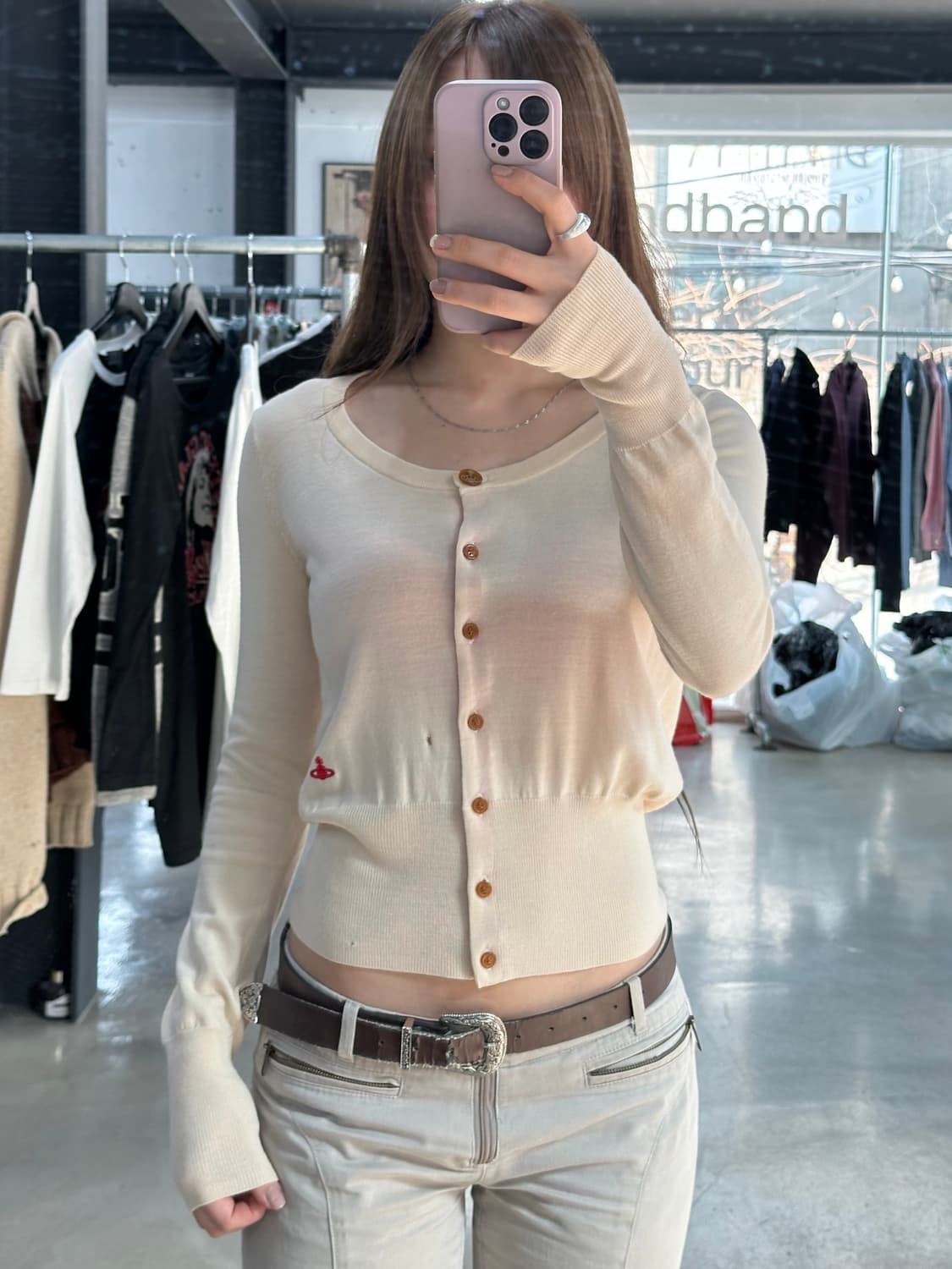 비비안웨스트우드 레드라벨 자수 울 가디건 상품이미지1