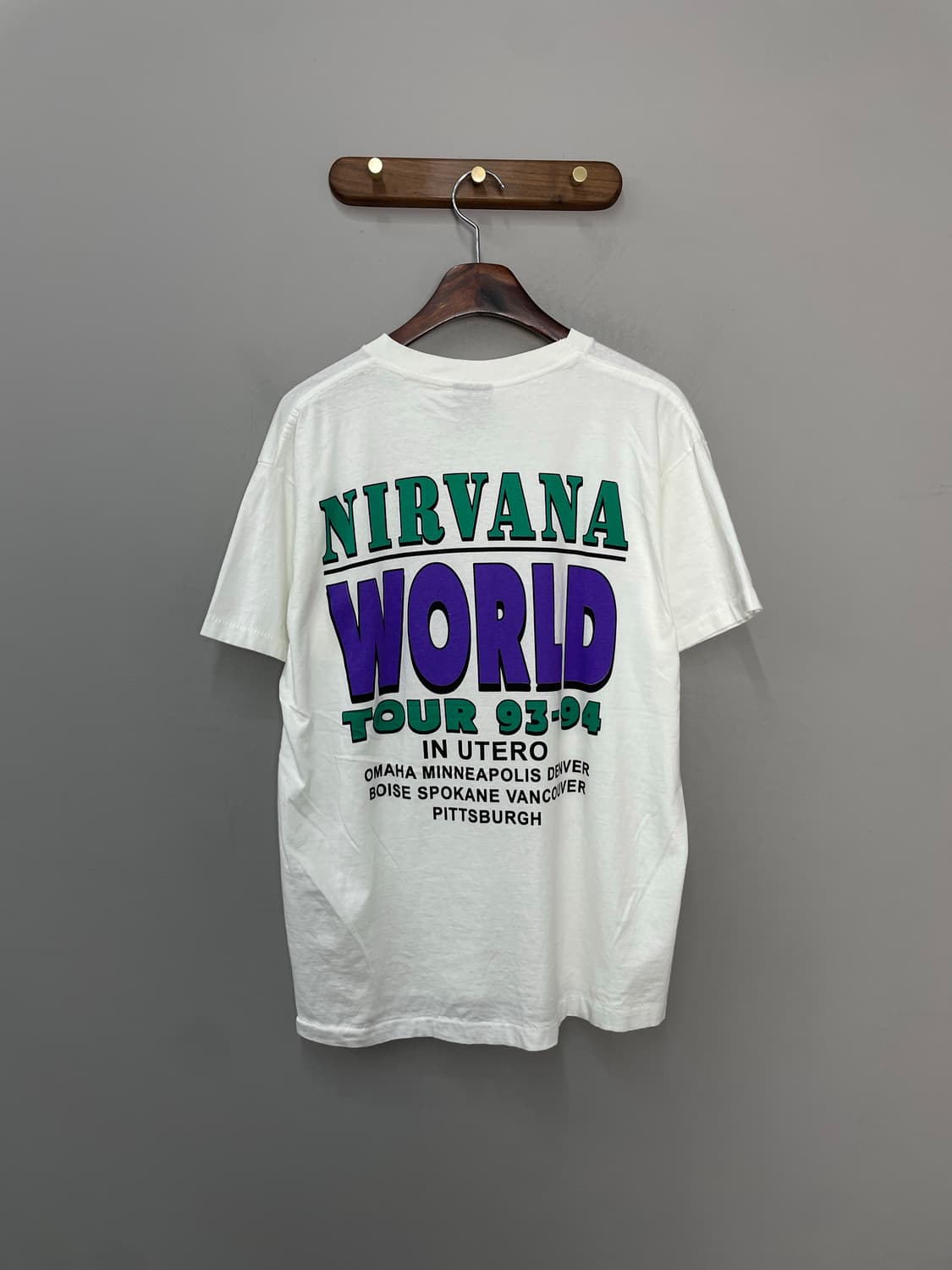 빈티지 너바나 밴드 1993 월드투어 반팔 H2549 상품이미지4
