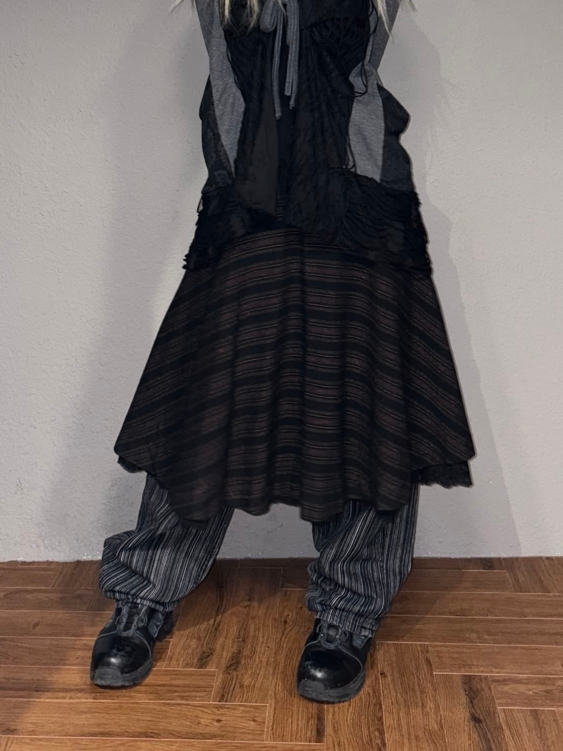 빈티지 디테일 모직 미디스커트 상품이미지2