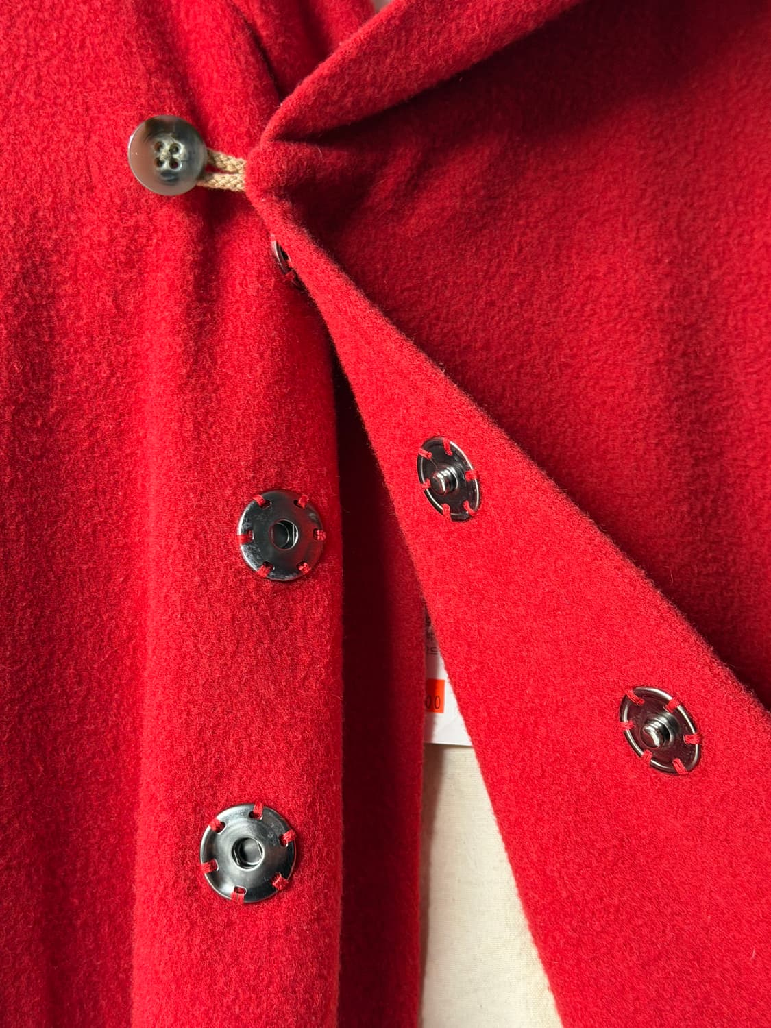 일본빈티지 kha:ki 레드 울 더플코트 상품이미지7