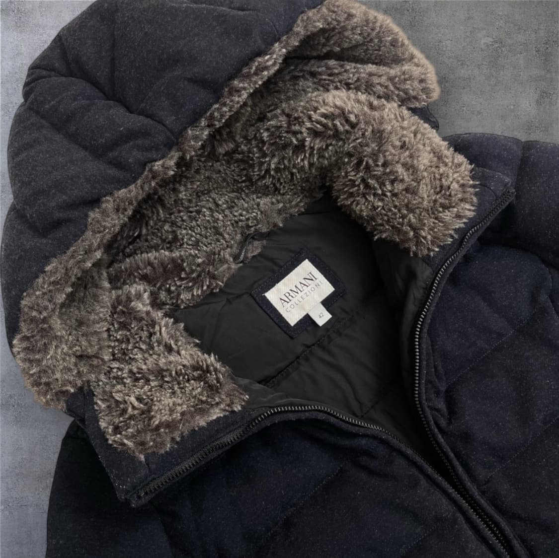 아르마니 꼴레지오니  딥네이비 구스다운  롱패딩 롱다운코트 42 상품이미지3