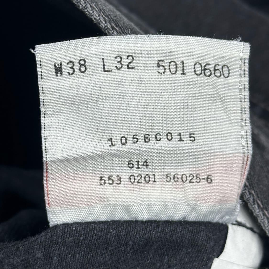 리바이스 501 USA 오리지널 흑청 데님 팬츠 (36인치) 상품이미지9