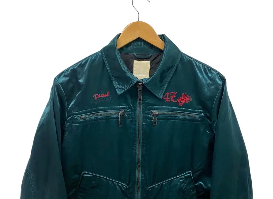 디젤 블루 팬서 새틴 블루종 자켓 L 상품이미지3