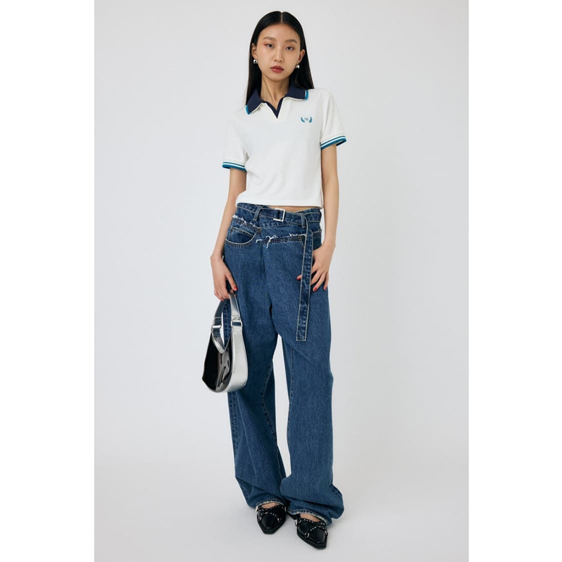 마우지 MOUSSY Double Collar Pile T-shirt 상품이미지4