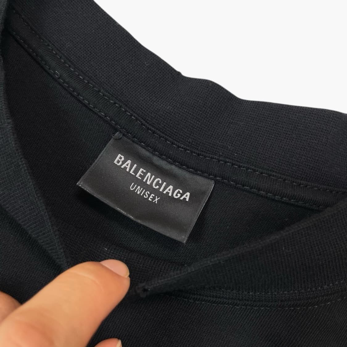 발렌시아가 Balenciaga 블랙 시큐리티 테이프 로고 반팔 티셔츠 M 상품이미지3