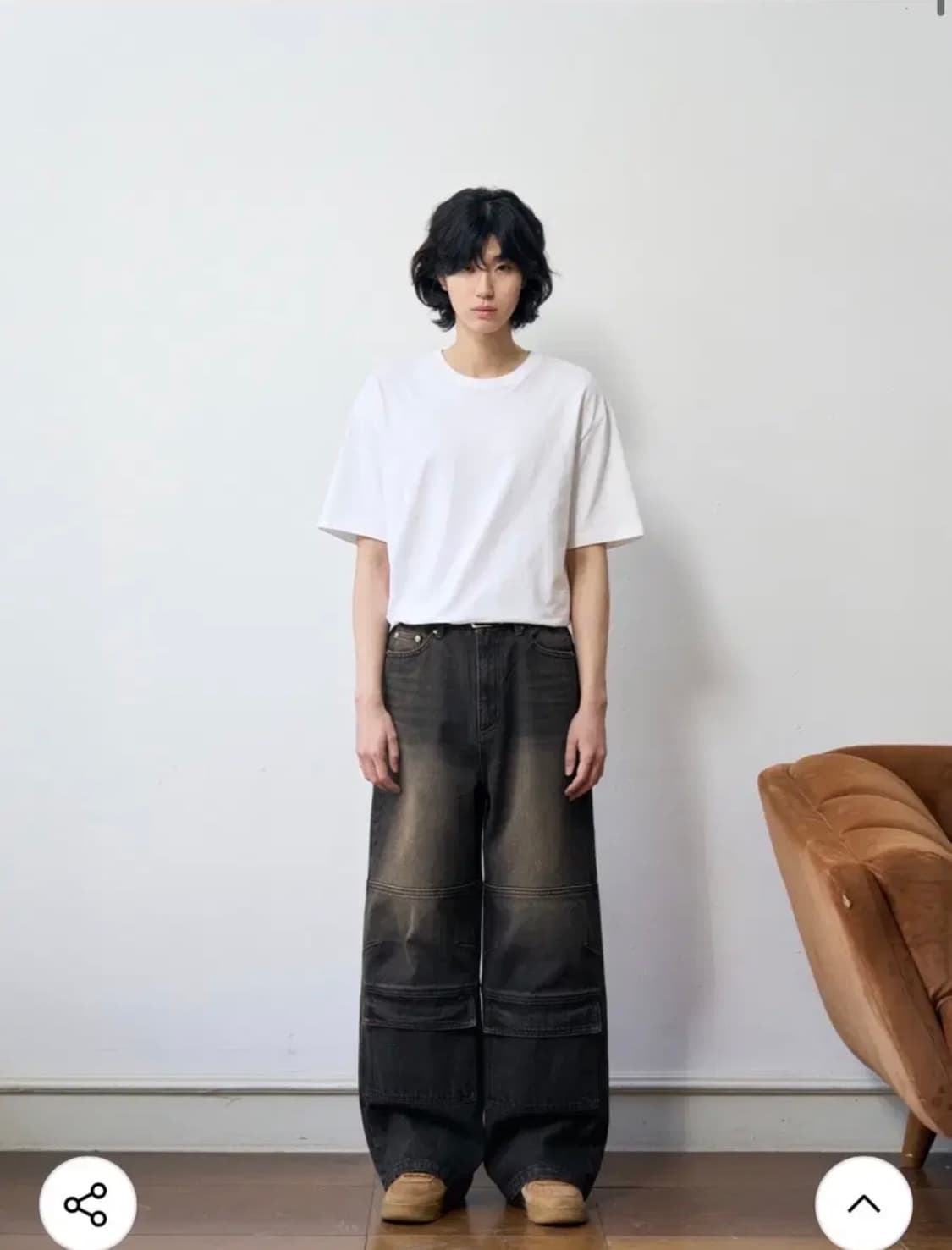 (L) 아워데이즈 빈티지 프론트 포켓 카고 데님 팬츠 BLACK 상품이미지6