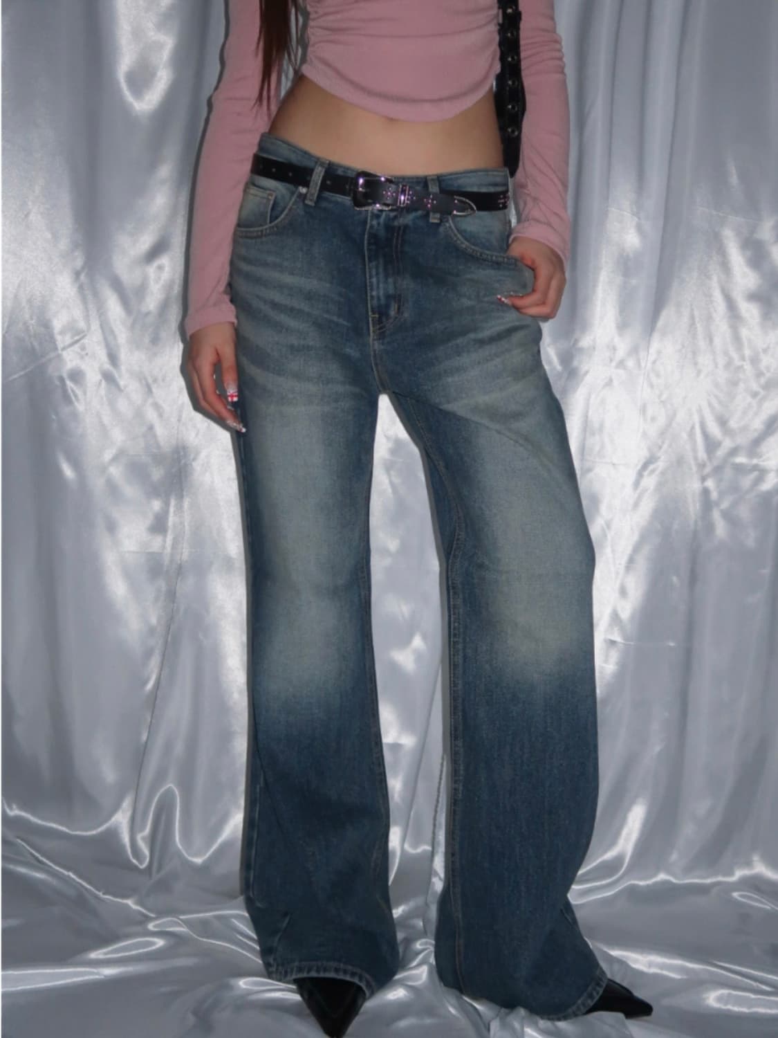 와이드 부츠컷 데님 팬츠 상품이미지2