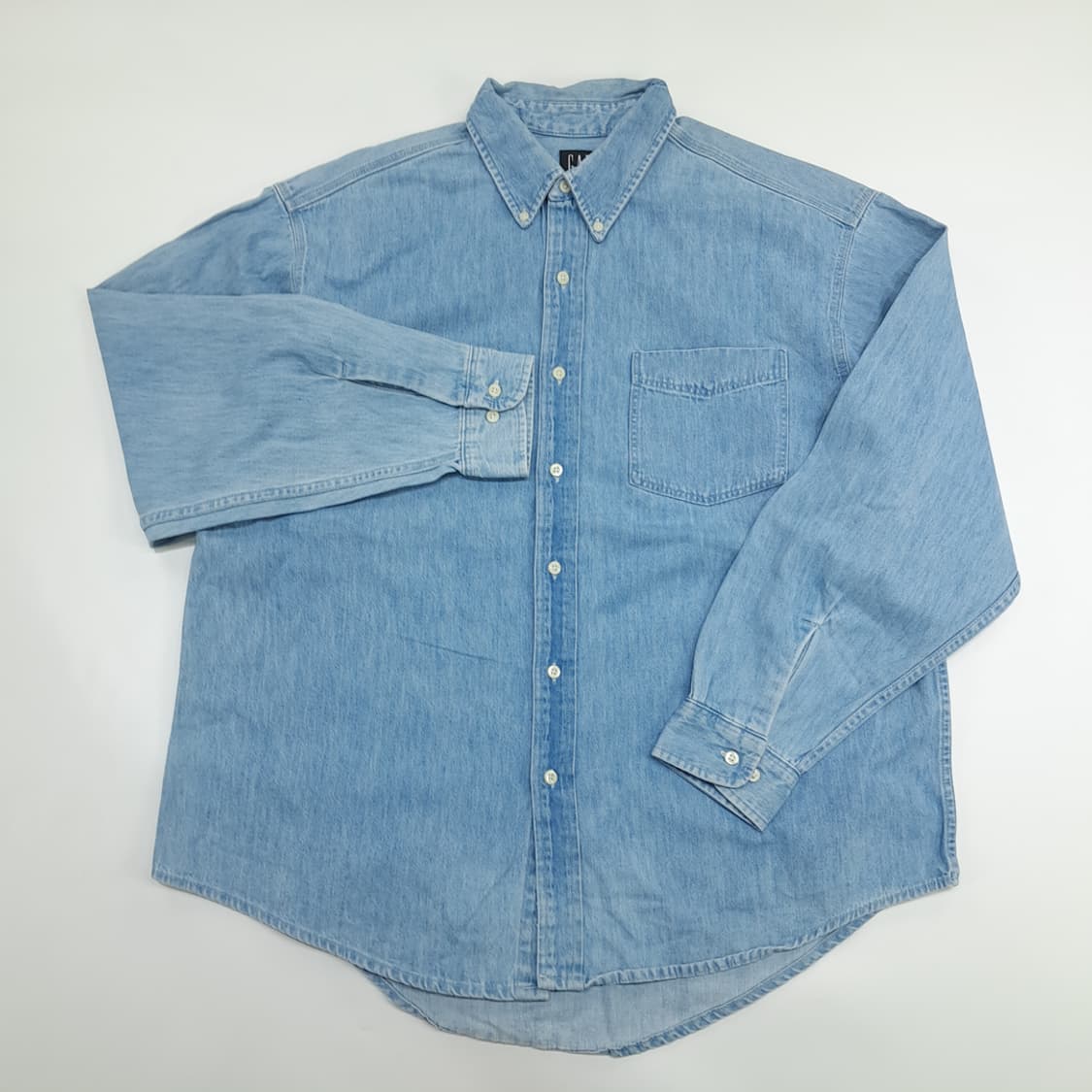 Co827 XL GAP 갭 90s USA 연청 데님 긴팔 셔츠 상품이미지2