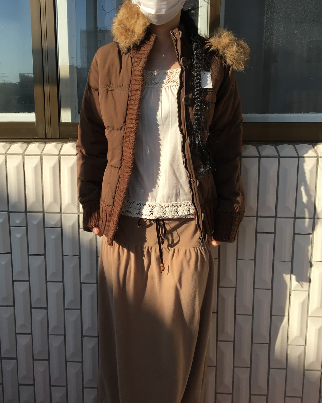 Fake fur hood high neck jackt 상품이미지6