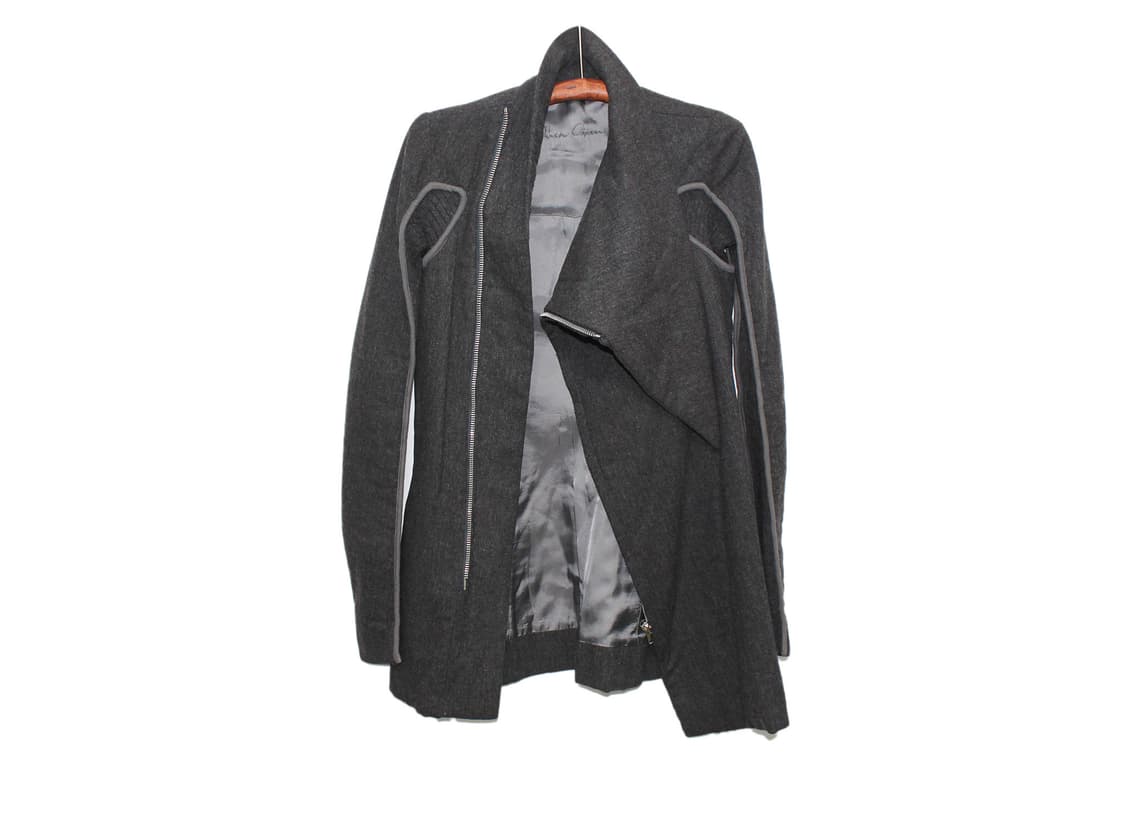 Rick Owens 2010 SS 릭오웬스 비대칭 사선 하이넥 코트 상품이미지2