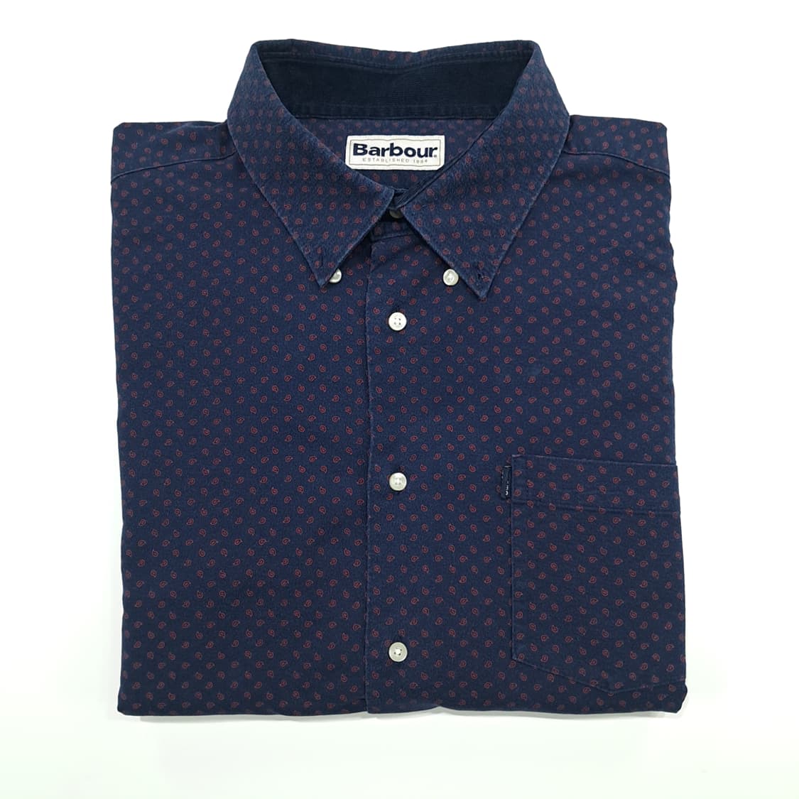 CN928 2XL 바버 네이비 마이크로 페이즐리 플란넬 긴팔 셔츠 남방 상품이미지9