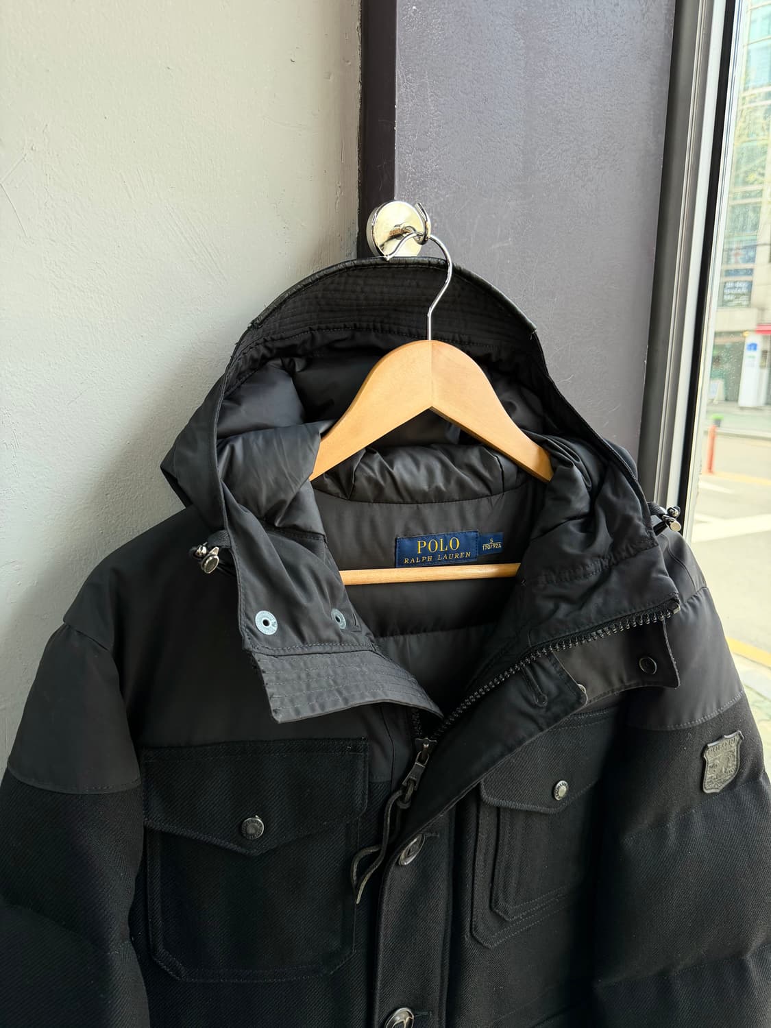 S/ 폴로랄프로렌 블랙 레더패치 헌팅 다운패딩 상품이미지5