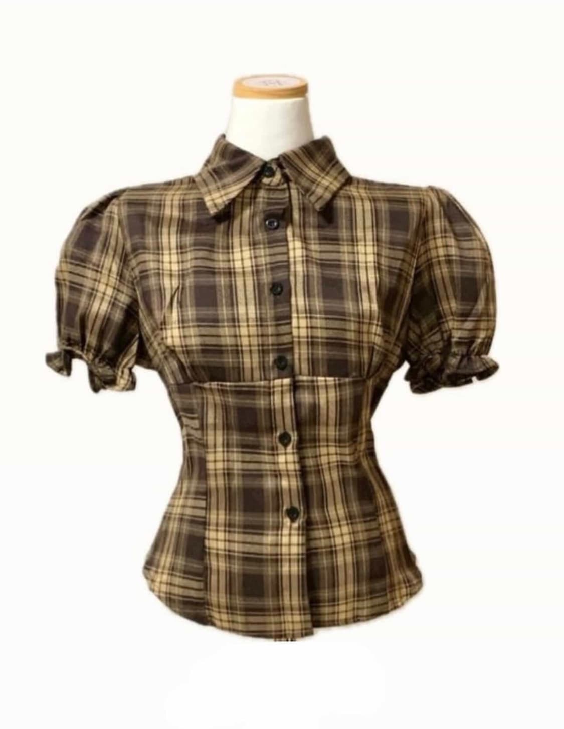 Hazel Check puff BL 상품이미지1